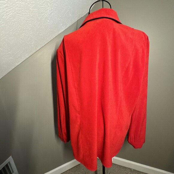 Halmode Plus Vintage Red Polyester Jacket with Black Buttons Size 20W - Picture 5 of 7
